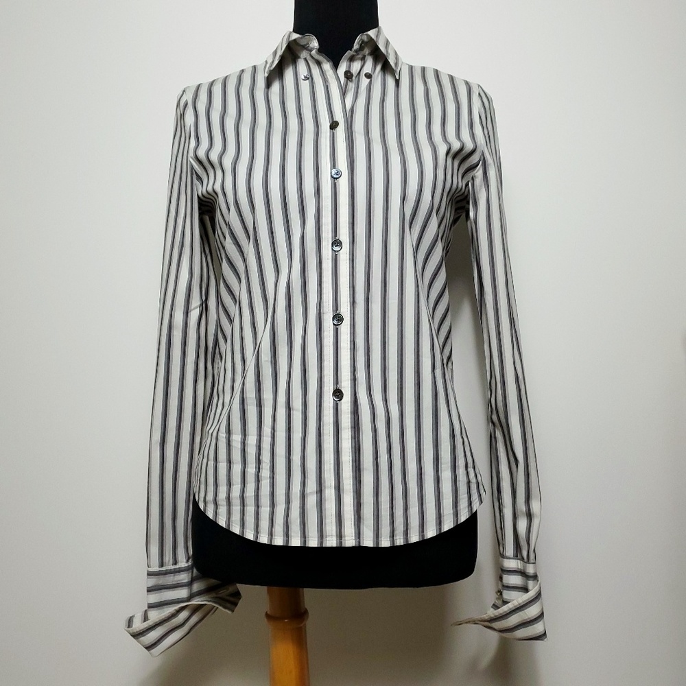 Club Monaco Women's Long Sleeve Stripe Size SP